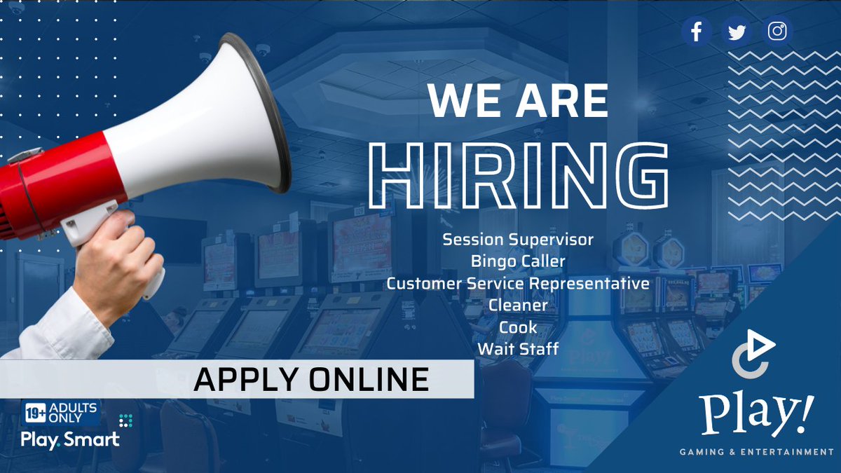 ❗WE ARE HIRING!❗ ✔️Session Supervisor ✔️Bingo Caller ✔️Customer Service Rep ✔️Cleaner ✔️Cook ✔️Wait Staff More information can be found on our website. ow.ly/rfyo50QPRRk #YGK