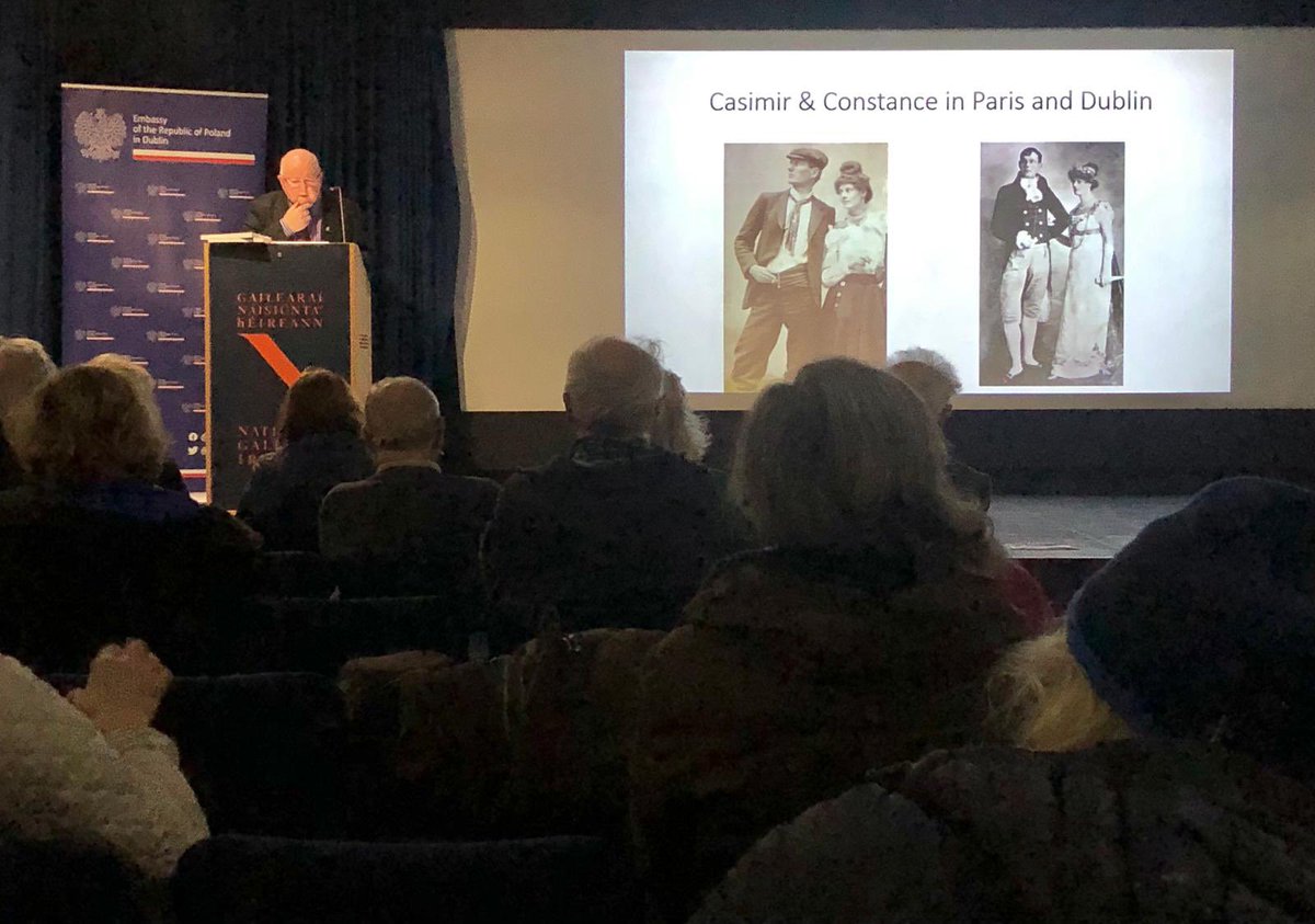 ArkadyRzegocki's tweet photo. I was delighted to attend a lecture by historian Patrick Quigley on Casimir #Markievicz, prolific Polish artist and husband to Constance, on the 150th anniversary of his birth which we’re celebrating this week. Thank you @NGIreland for organizing the event!#art  🇵🇱🤝🇮🇪 https://t.co/gwtXSd8qVe