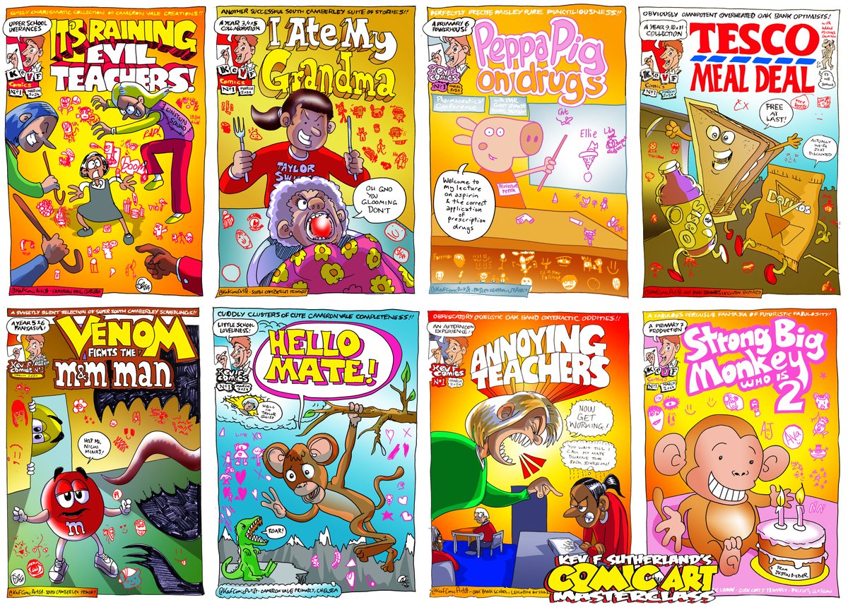 KevFComicArtist's tweet photo. It's Raining Evil Teachers - comics by kids from World Book Week

Blog here: https://t.co/0wjcxpvfUU

#ComicArtMasterclass #Worldbookday #comics https://t.co/PVKEnLTAgE