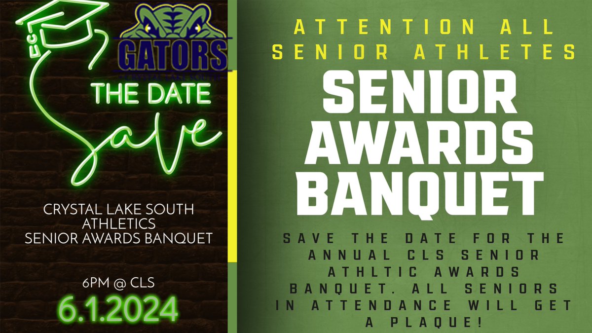 ATTENTION SENIOR ATHLETES AND PARENTS! Save the date information attached for the annual CLS athletic senior awards banquet!