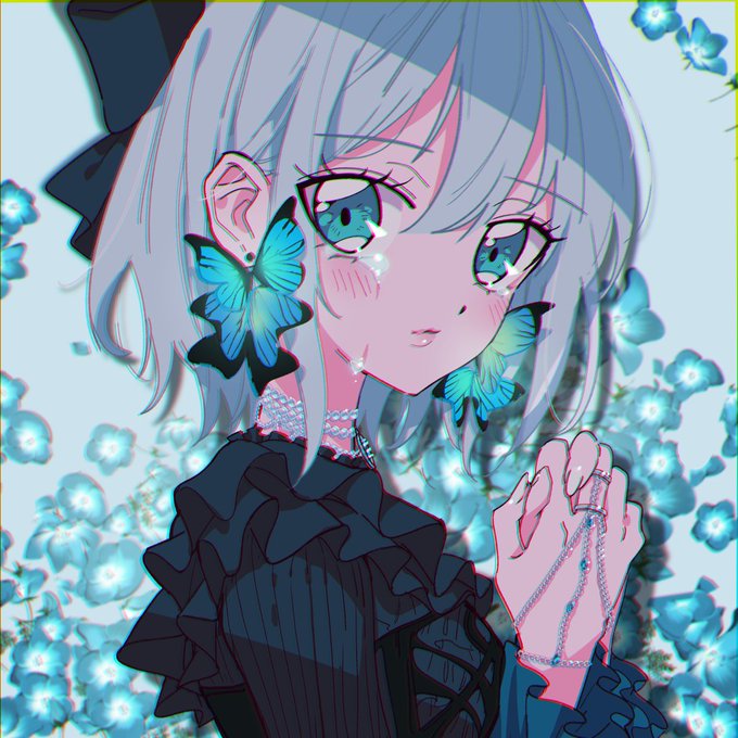 「blue eyes chromatic aberration」 illustration images(Latest)