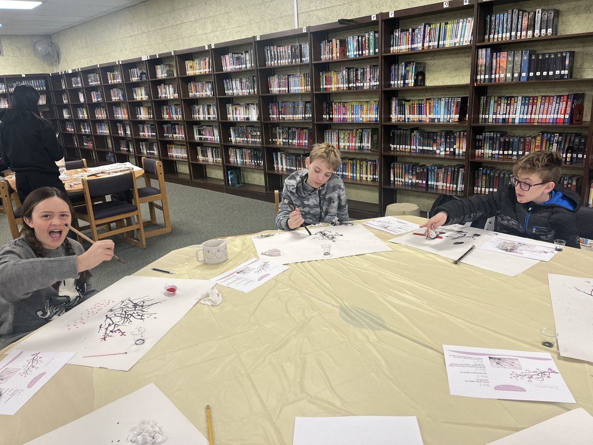 Awesome day with Ms. Bian’s HS Chinese Language students teaching the 6th grade Chinese painting techniques, letter making and philosophy! <a href="/msridg210/">Ms. Ridgway</a>