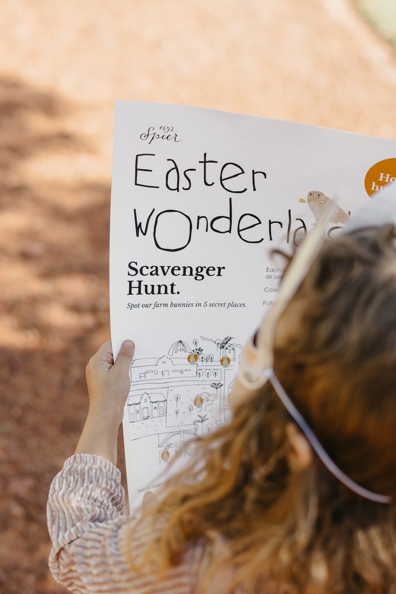 Easter Wonderland Scavenger Hunt! The Easter Bunny has left clues for little ones to find joyful treasures. Adults, you'll need your investigative skills too, as you determine which of our wines you like best😉 'Hop' onto this link to book your spot🐰 spier.co.za/events/easter-…