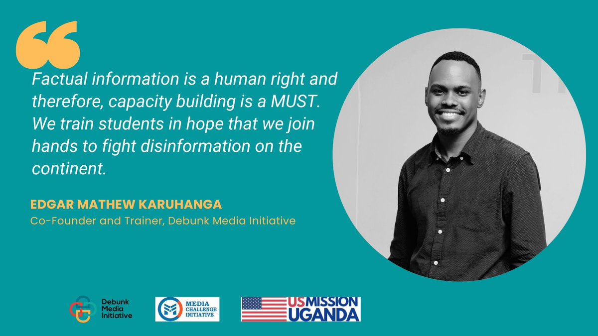 Thread: In the last month alone, we've conducted fact checking trainings in 3 major Ugandan universities in partnership with @IMChallengeug and support from @usmissionuganda. Here are some insights from the Debunk trainers. #StudentFactCheckers #stayverified 1/3 @Eddmk1