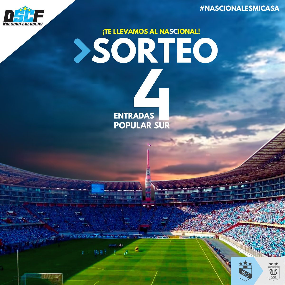 descinfluencers's tweet photo. 🗣️Sorteo 1 entrada. 
Solo tienes que seguir los siguientes pasos 👇

✅ Dar like a publicación, seguirnos
✅ Nombra a un celeste.

🎟️ Serán 4 ganadores (1 ganador por cada red social: Ig, Fb, Tik tok, Twitter?

📆Sorteo Martes  8:00 pm, vía tik tok DeSCinfluencers

#FuerzaCristal https://t.co/qCmwbt02LS