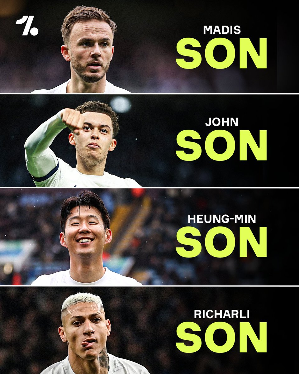 The Son (s) are delivering the goods for Spurs this season 😅😂 Son, Richarlison, James Maddison and Brennan Johnson have ALL been involved in 10+ Premier League goals this season ⚪📈