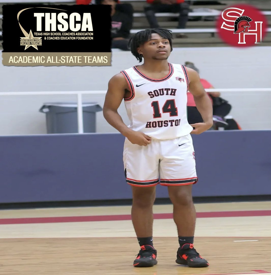🚨Academic All State 🚨 Congrats to Syntrel Evans on earning @THSCAcoaches Academic All State. He is the blueprint of what a student-athlete should be, in the community, school, classroom, and court. We are proud of you 🎉 #WinTheDayEveryday @PasadenaISD_TX @SHHSTrojans