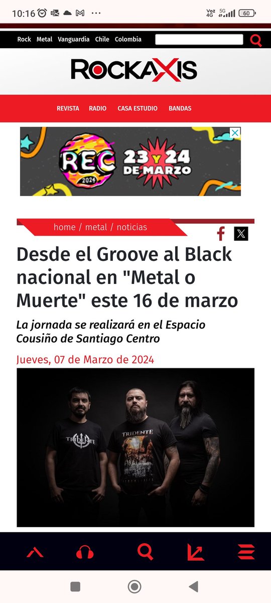 Estamos a una semana de esta demolición de metal en pleno centro de Santiago.
Gracias a #HomeMetal de <a href="/rockaxisoficial/">Rockaxis</a> por la nota !:
rockaxis.com/metal/noticia/…

Recuerda que puedes reservar tu entrada escribiendo a nuestro email tridentebanda@gmail.com