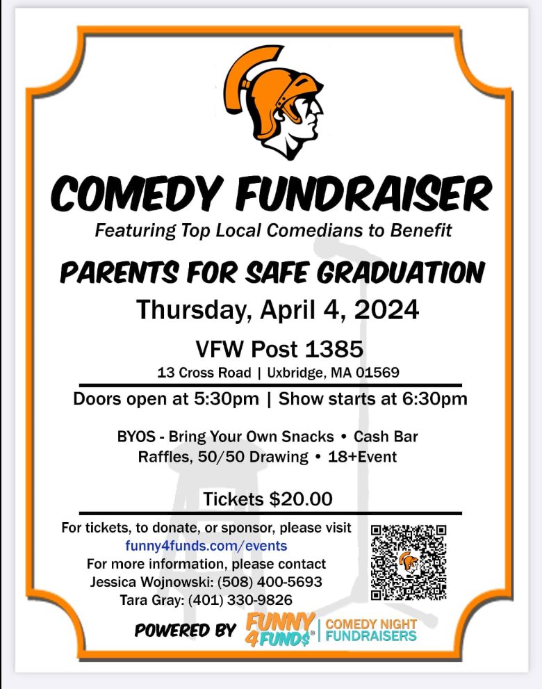 Our last event as PSG 2024 is Funny for Funds on April 4th at VFW, featuring local comedians. We're also seeking sponsors for this event! Here is the link to sponsor or purchase tickets url8511.funny4funds.com/ls/click...