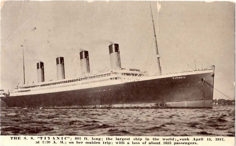 With all of the furore surrounding the recent royal photo, here's how they did it back in 1912. Here's RMS Olympic passed off as very ill-fated sister RMS Titanic. Someone got the tip-ex out and changed the name. @HistoricalSoton @SouthamptonHid1 @SeaCityMuseum @RMSTitanicOff