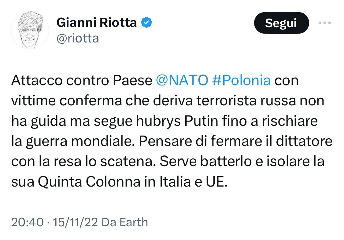 Fa più danni una battuta d’un comico, oppure un giornalista che vuole la #GuerraNucleare per una fake news ??
#GianniRiotta #Ceccherini