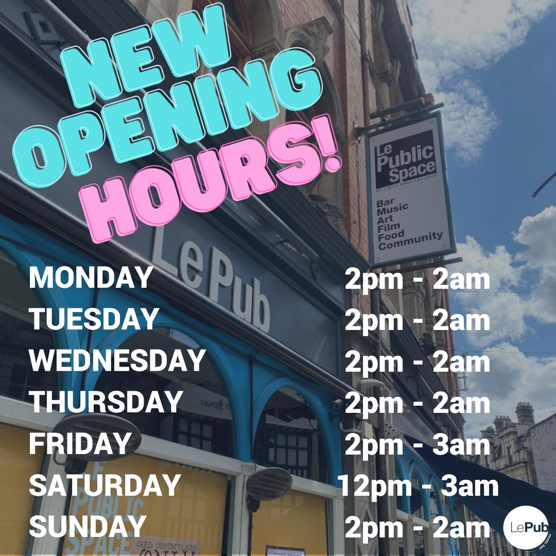 🌞 New opening hours! 🌞 Summer is finally en route. From March 17th, join us from 2pm every day (Saturdays midday) & enjoy our outdoor seating area, it's such a sun trap! 😎 Keep an eye on our socials/website for gigs/quizzes/events as usual