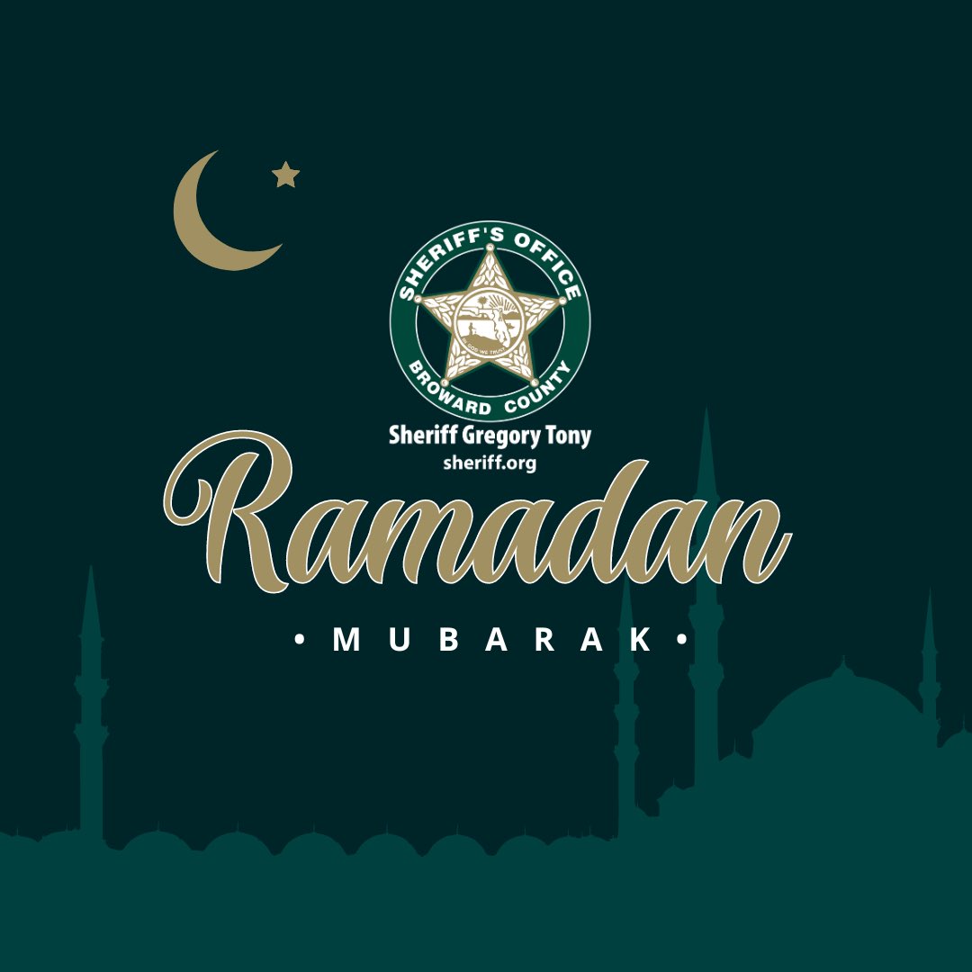 Ramadan is a month of fasting, prayer, reflection and community. To our Muslim friends, on behalf of the Broward Sheriff's Office, Happy Ramadan.