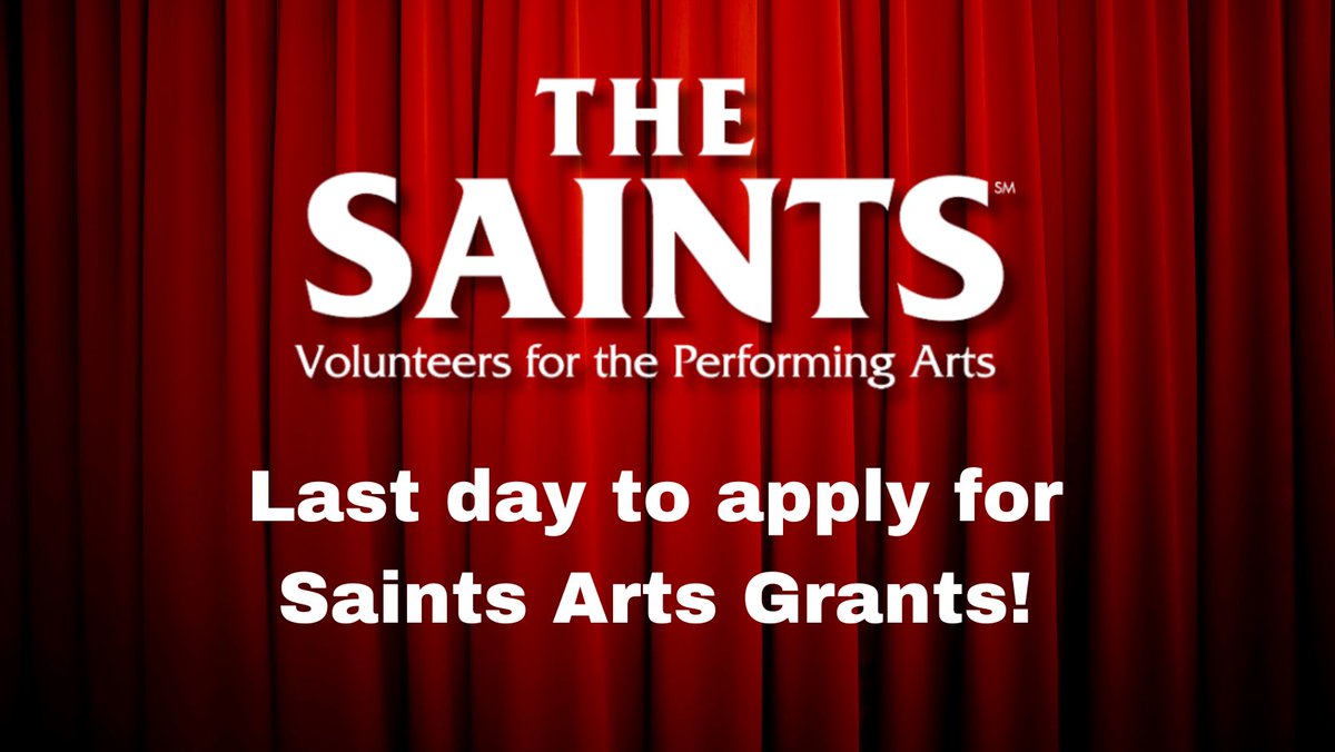 TheSaintsofChi's tweet image. FINAL DAY! 2024 Arts Grant applications will close today!

Grants available up to $6,500! Approximately $100,000 to be awarded!

What could YOUR performing arts organization do with a little help from The Saints?! Apply today at saintschicago.org!
@JosephJefferson