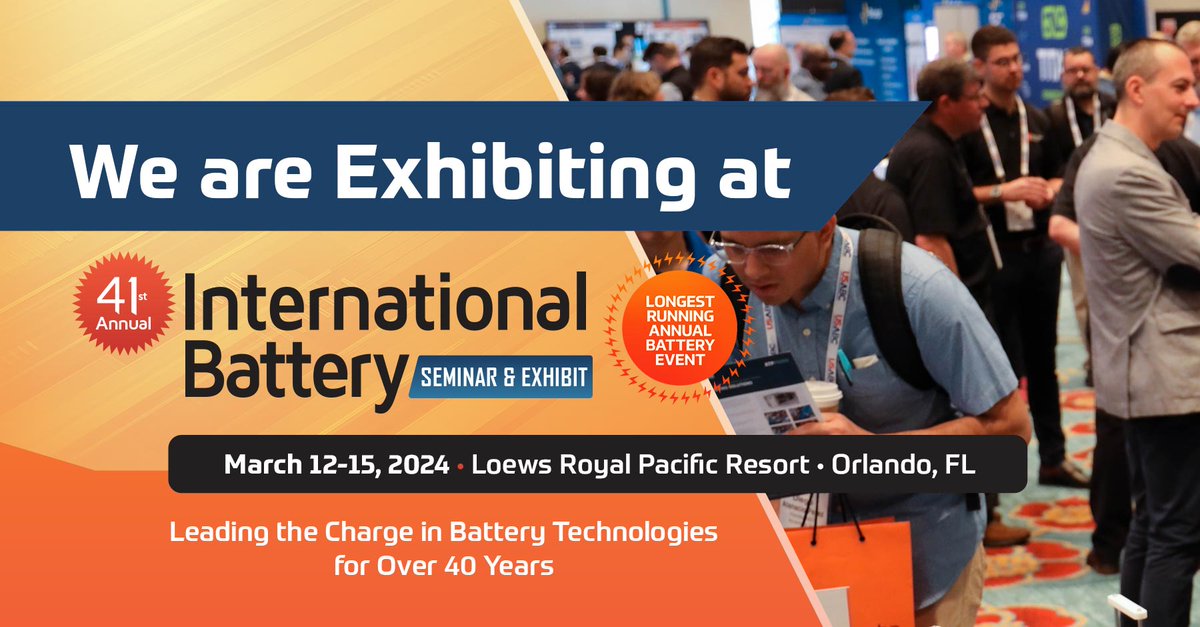 This week #NOVONIX is at the International Battery Seminar and Exhibit! Come visit booth #1007 to learn all about our advanced battery technology and #batterymaterials and how we can support your goals.

#EV #cleanenergy #sustainability #electricvehicles $NVX #FloridaBattery