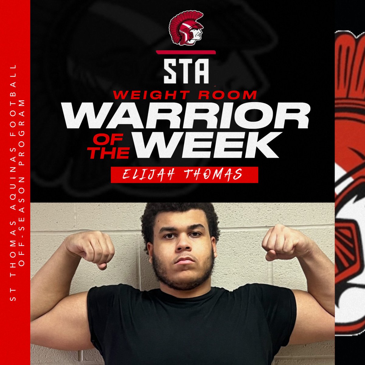 Our WRWW is Elijah Thomas aka ET73.  A highly decorated Jr w/ D1 offers, Elijah is determined to take it to the next level working to add strength to his 6'3' 310lbs frame! ET73 will be one of the top names to watch this season in NJ football. #BEGREAT #STAWEIGHTROOMWARRIOR