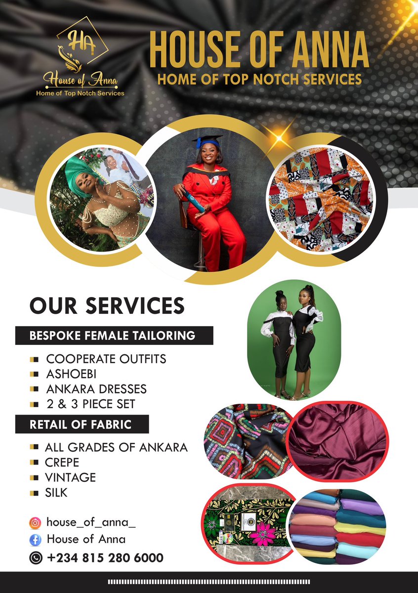 I’m a Bespoke Tailor ✂️ and Fabric Vendor

#PHtailor #BespokeTailor #vendor