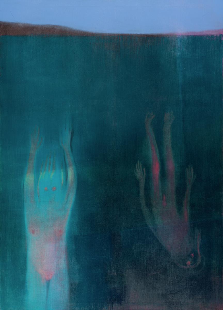 Tate's tweet image. #WorkOfTheWeek is 'The Beautiful Blue' (Das Schöne Blau) by Swiss painter Miriam Cahn. Two figures painted in blue tones almost fuse into their underwater environment. 🌊

Be immersed by The Beautiful Blue inside #CapturingTheMoment at Tate Modern. 💙 bit.ly/3Ts4QYS
