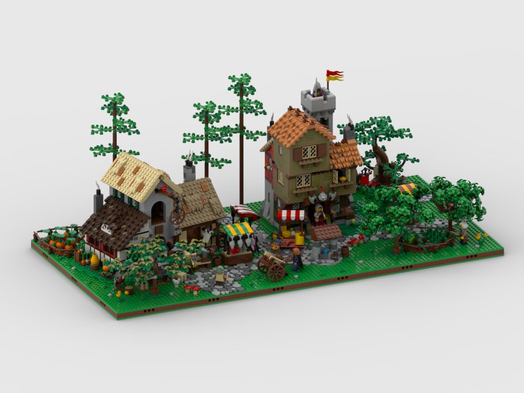 My display series continues to expand and this time I chose to put the 10332 medieval town square set into a Medieval Town diorama. Instructions available here: tinyurl.com/43fbewwj #Lego #Lego10332 #Legodisplay #Legomoc #moc #Lego10332dispaly #Legomedieval #Legomedievaltown