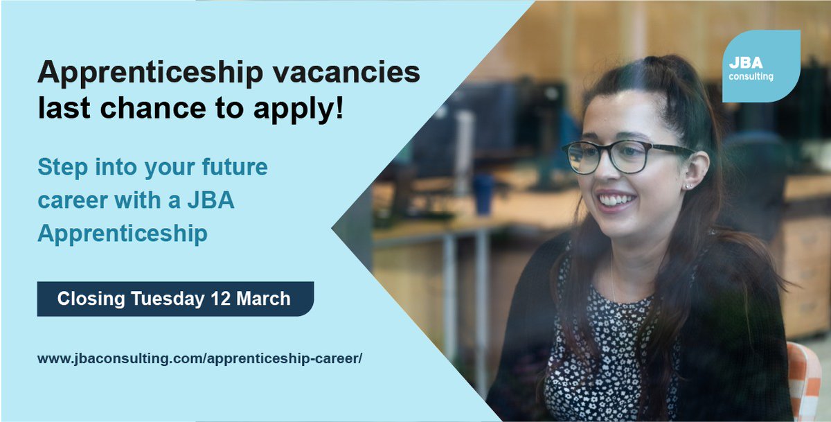 Final call for our #Apprenticeship roles! Explore opportunities from level 3 to degree across our core areas and apply before tomorrow's deadline. Apply now and be part of something incredible. 👉 jbaconsulting.com/apprenticeship… Shape your future with #ApprenticeshipsWithJBA.