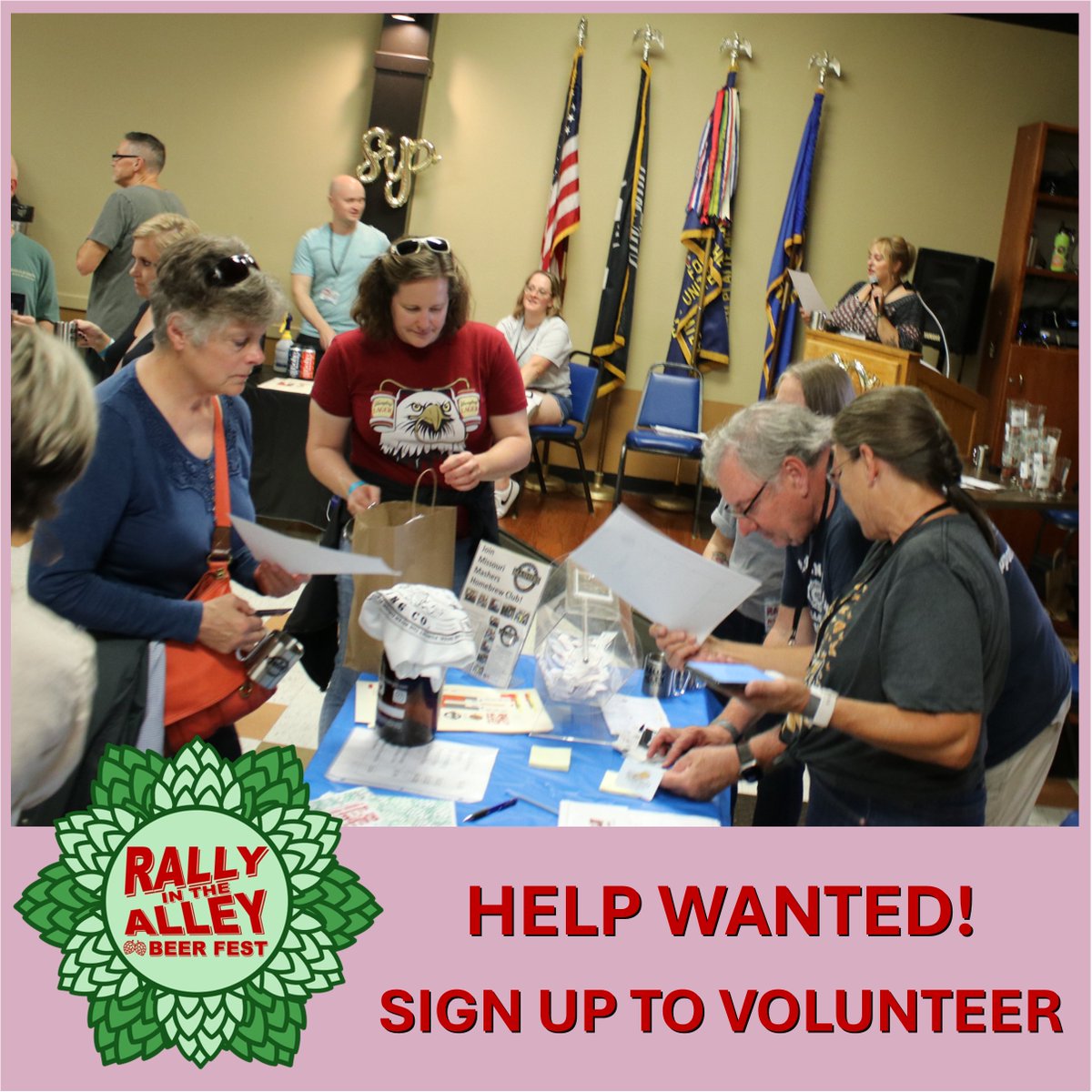 We appreciate everyone who is helping put this event together! We do need a few more people to help on the day of the event, though. Get in for free if you help for a few hours. 

Sign up here: docs.google.com/forms/d/e/1FAI…

Shift descriptions here: rallyinthealleybeerfest.com/contact