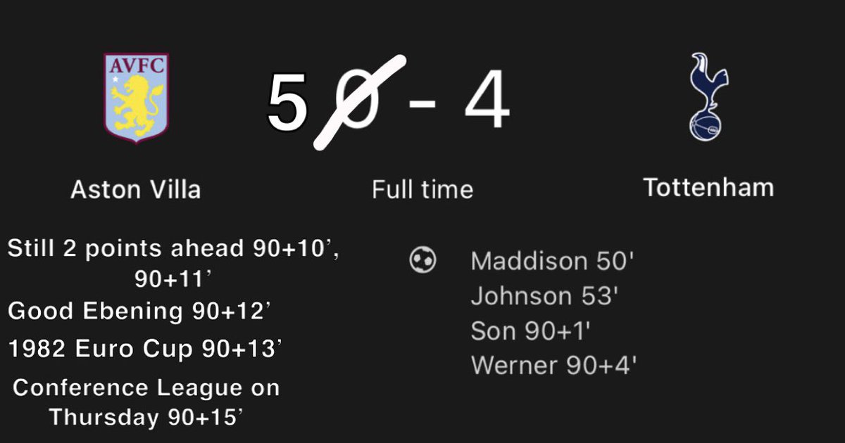 thfc_baba's tweet image. what a win for Villa tbf