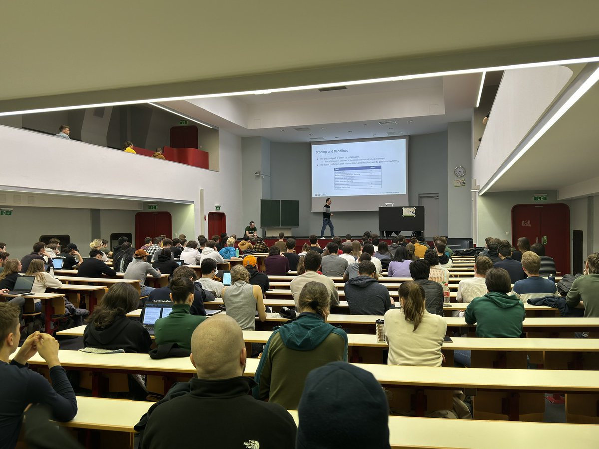 The start of this year’s Intro to Security course @tu_wien ! Welcome to all students, hope you will have fun with the lectures and CTF challenges!