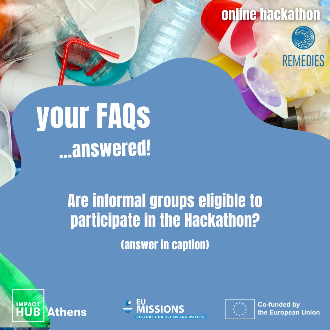 FAQs:
❓Are informal groups eligible to participate in the Hackathon?
▶️ Yes! Informal groups of a minimum of 2 individuals sharing a common vision & goals, and possessing an innovative solution at the idea stage are welcome to apply! #PlasticFantasticHackathon