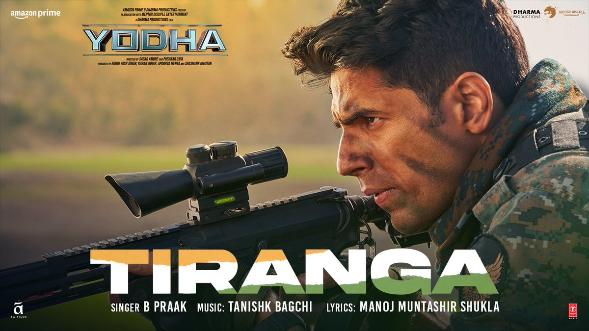 Draped in pride, #Yodha's Tiranga echoes the spirit within us all 🇮🇳 #Tiranga song out now - bit.ly/Tiranga-Yodha #Yodha in cinemas March 15 👊🏻 #KaranJohar @apoorvamehta18 #ShashankKhaitan #RaashiiKhanna @DishPatani #SagarAmbre #PushkarOjha @tanishkbagchi @manojmuntashir…