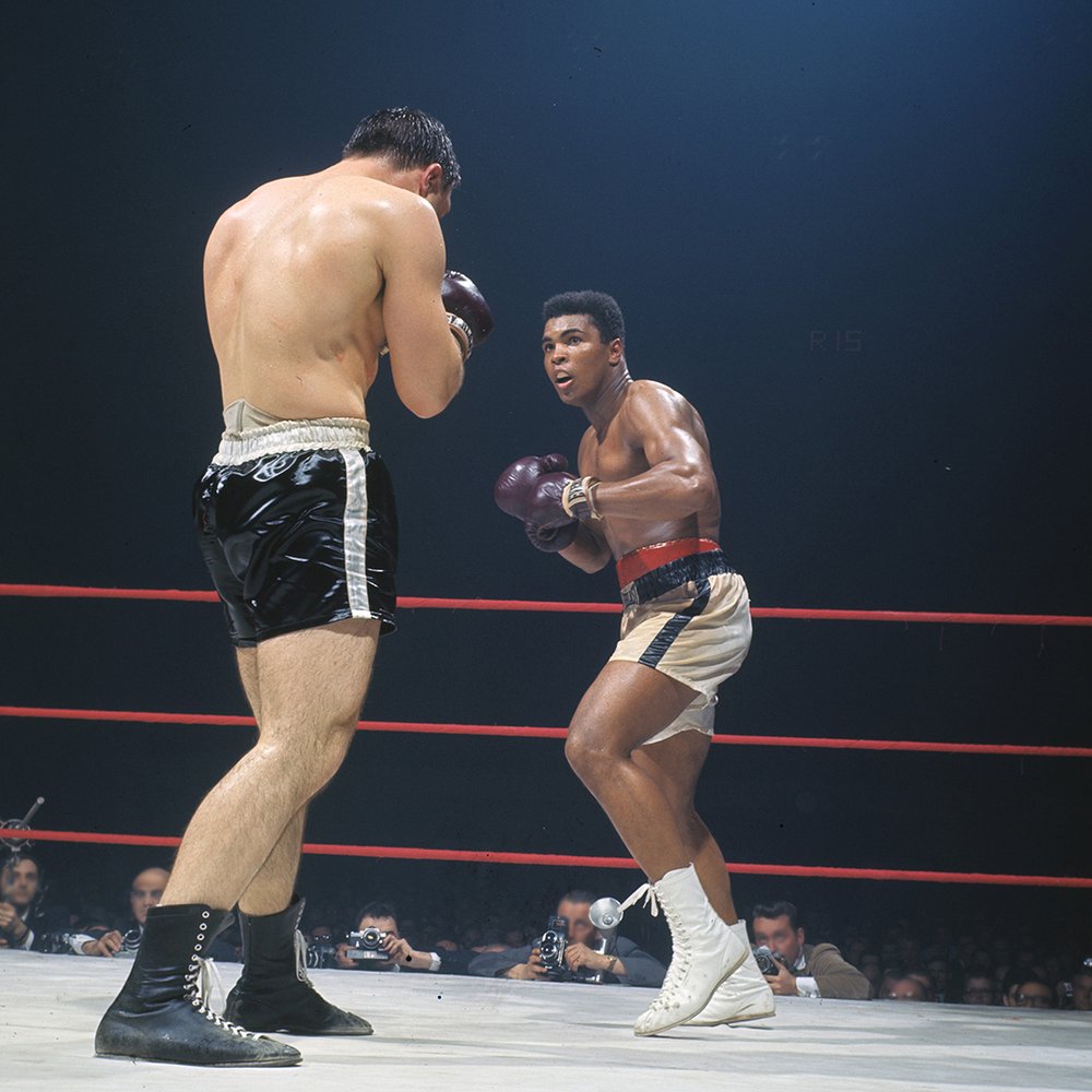 Muhammad Ali in action vs George Chuvalo during a fight at the Maple Leaf Gardens. 

Toronto, Canada 
March 1966.

📸: @LeiferNeil 

#MuhammadAli #Icon #GeorgeChuvalo #Toronto #1966 #MapleLeafGardens #NeilLeiferPhotography #BoxingGreats #HistoricBout