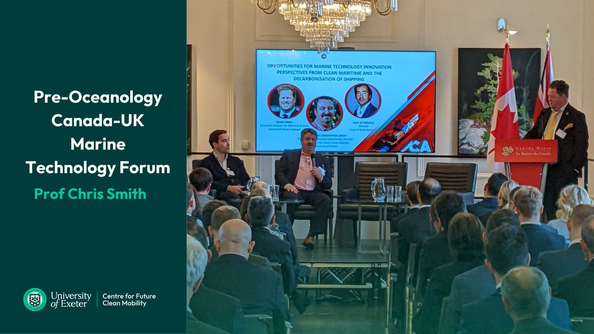 CFCM Director Chris Smith was delighted to be a member of the panel for a discussion on clean maritime and decarbonisation of shipping at the Canada-UK Marine Technology Form.

#CFCM #CFCMExeter #CanadaUK #CleanPropulsion #CleanMaritime #CleanShipping #NetZero #GreenFutures