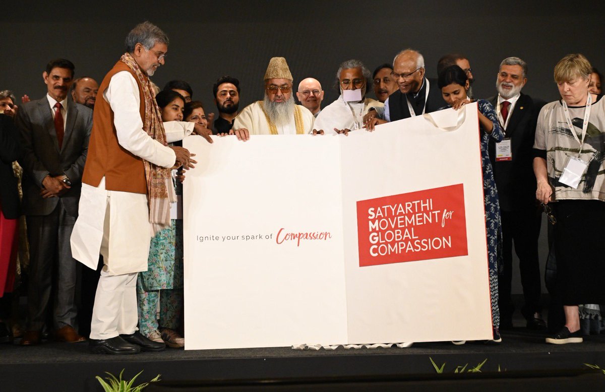 Today along with my brothers and sisters from around the world, we officially launched the Satyarthi Movement for Global Compassion at  the Laureates and Leaders for Children Conclave hosted in New Delhi. <a href="/smgc_official/">Satyarthi Movement for Global Compassion</a> <a href="/WithEveryChild/">Laureates and Leaders For Children</a>