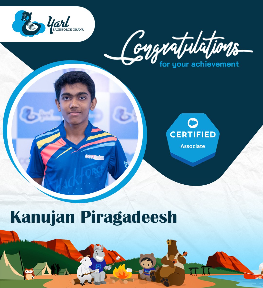 Congrats to Kanujan Piragadeesh on becoming a Salesforce Certified Associate! His passion for @salesforce led him to success as a school student. Big thanks to @omprakash_it for the opportunity at @YarlDreamin. #SalesforceCertified #YarlSFO #Salesforce #SalesforceCommunity