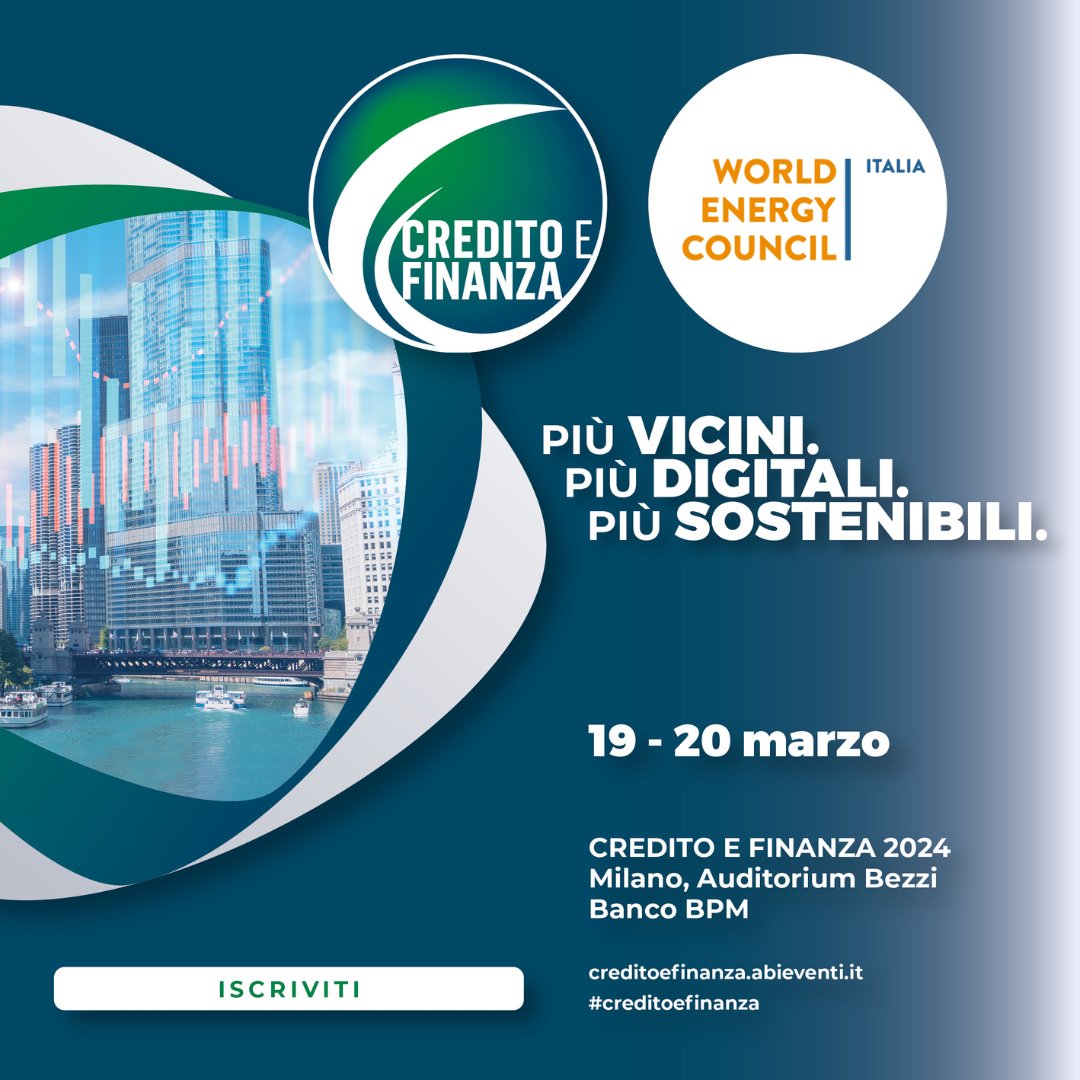 Vi aspettiamo a Milano il 19-20 marzo per #CreditoeFinanza, il convegno #ABI organizzato da @ABI_Eventi dedicato a #credito per #famiglie e #imprese e #mercato dei capitali 📌Ingresso gratuito per gli Associati @WEC_Italia e #IFEC Programma e iscrizioni: bit.ly/4a7tgwq