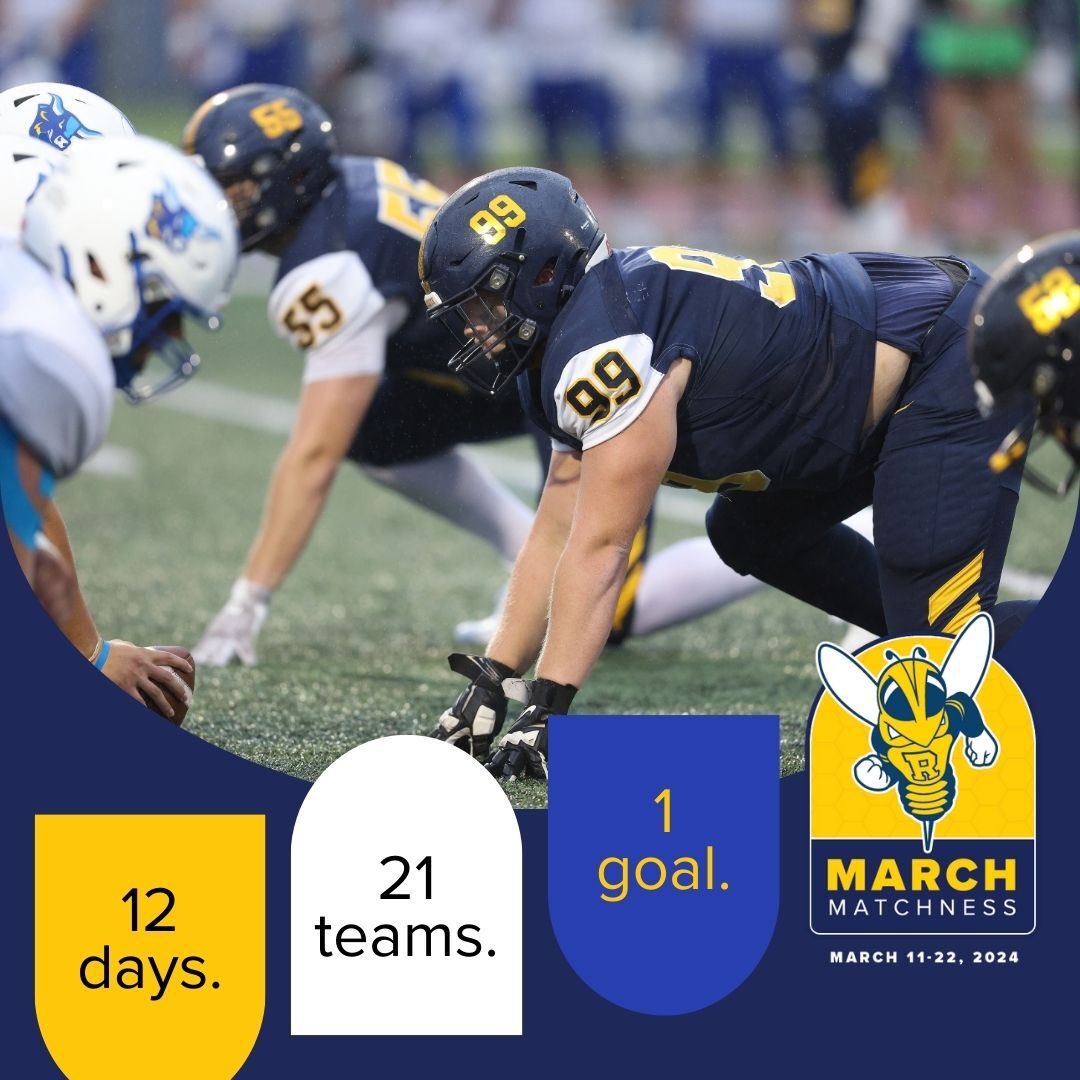 Calling all alumni, family and friends!March Matchness has begun! Go to uofr.us/urmm to make a gift to our football program. Your support will make a difference for our student-athletes. #URMarchMatchness #CLIMB