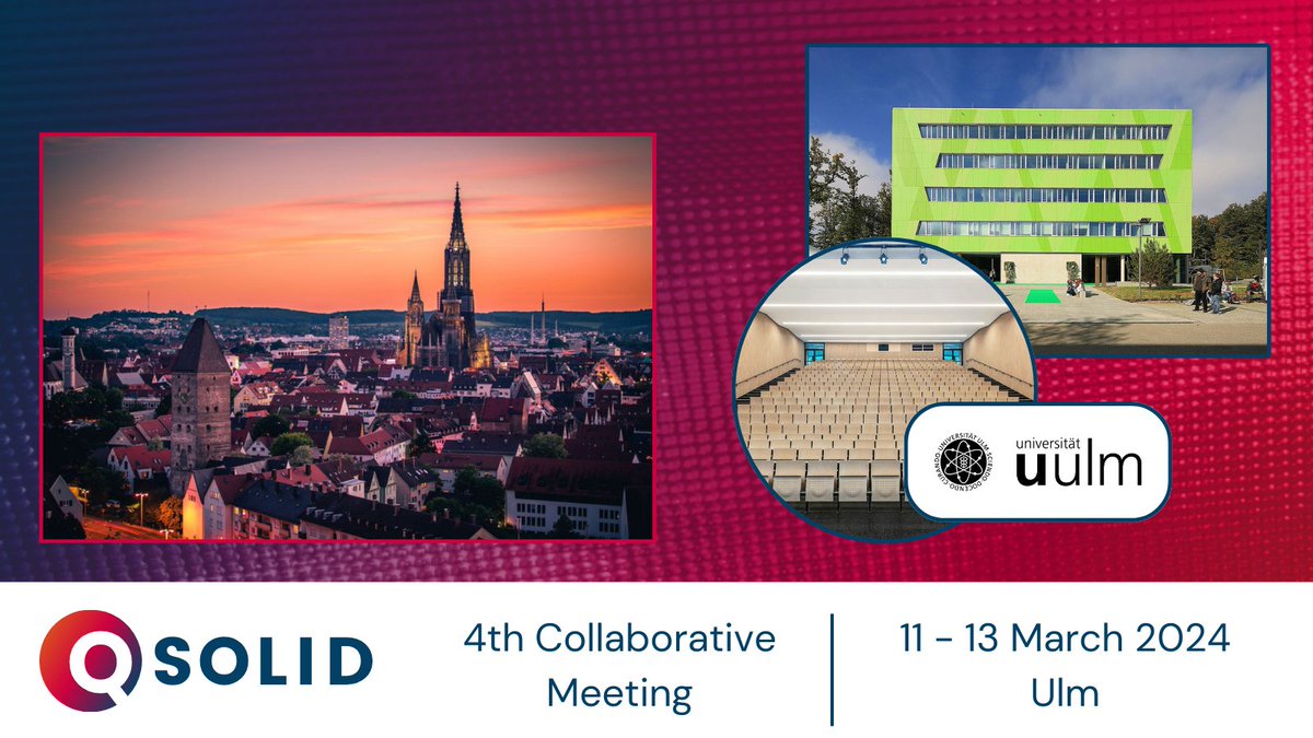 QSolid (@qsolid_de) on Twitter photo The 4th Joint Meeting of the #QSolid consortium with 120+ registered participants at <a href="/uni_ulm/">Universität Ulm</a> is in full swing❗
We have a full schedule for the next three days, which shall pave the way for a successful second half of the project starting in summer.
👉 q-solid.de/news/qsolid-4t… The 4th Joint Meeting of the #QSolid consortium with 120+ registered participants at <a href="/uni_ulm/">Universität Ulm</a> is in full swing❗
We have a full schedule for the next three days, which shall pave the way for a successful second half of the project starting in summer.
👉 q-solid.de/news/qsolid-4t…