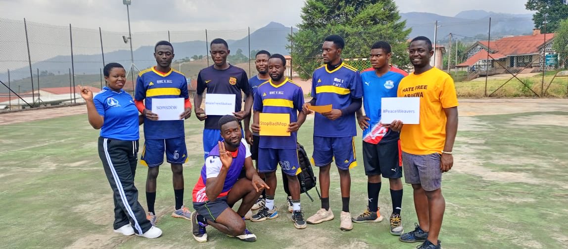 In phase two of our Restitution Activities as peace Weavers with ⁦<a href="/civic_watch/">Civic Watch</a>⁩ implementing the ⁦<a href="/defyhatenow/">#defyhatenow</a>⁩ initiative we engaged Athletes and sport lovers in the Fight against #HateSpeech #StopBadMop ⁦<a href="/GLOBALVISIONAR5/">GLOBAL VISIONARIES NETWORK</a>⁩ <a href="/intertwilight/">r0g_open culture</a>⁩ ⁦<a href="/UN/">United Nations</a>⁩ #SDG16