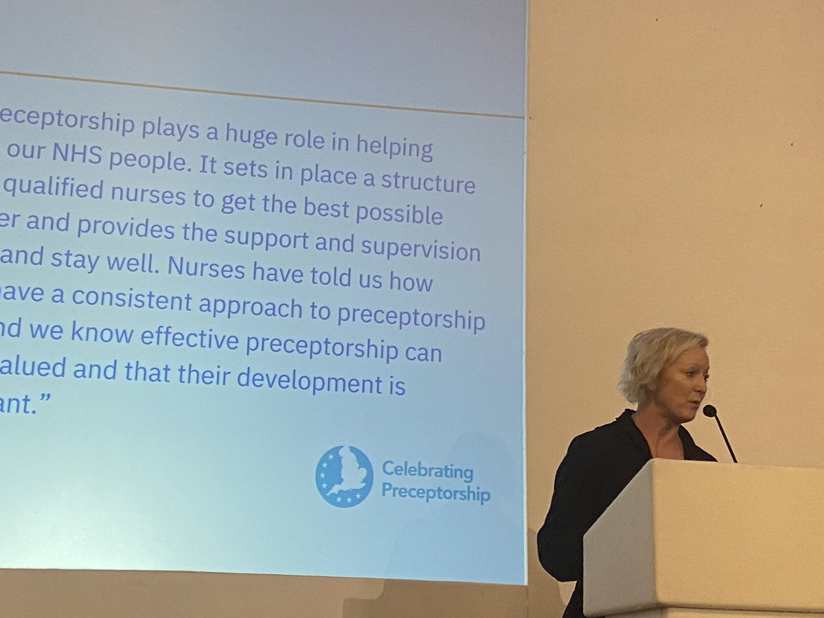 Dame Ruth May @CNOEngland talks about retention, 5 high impact actions and importance of support for early career nurses #CelebratingPreceptorship @NWSDU