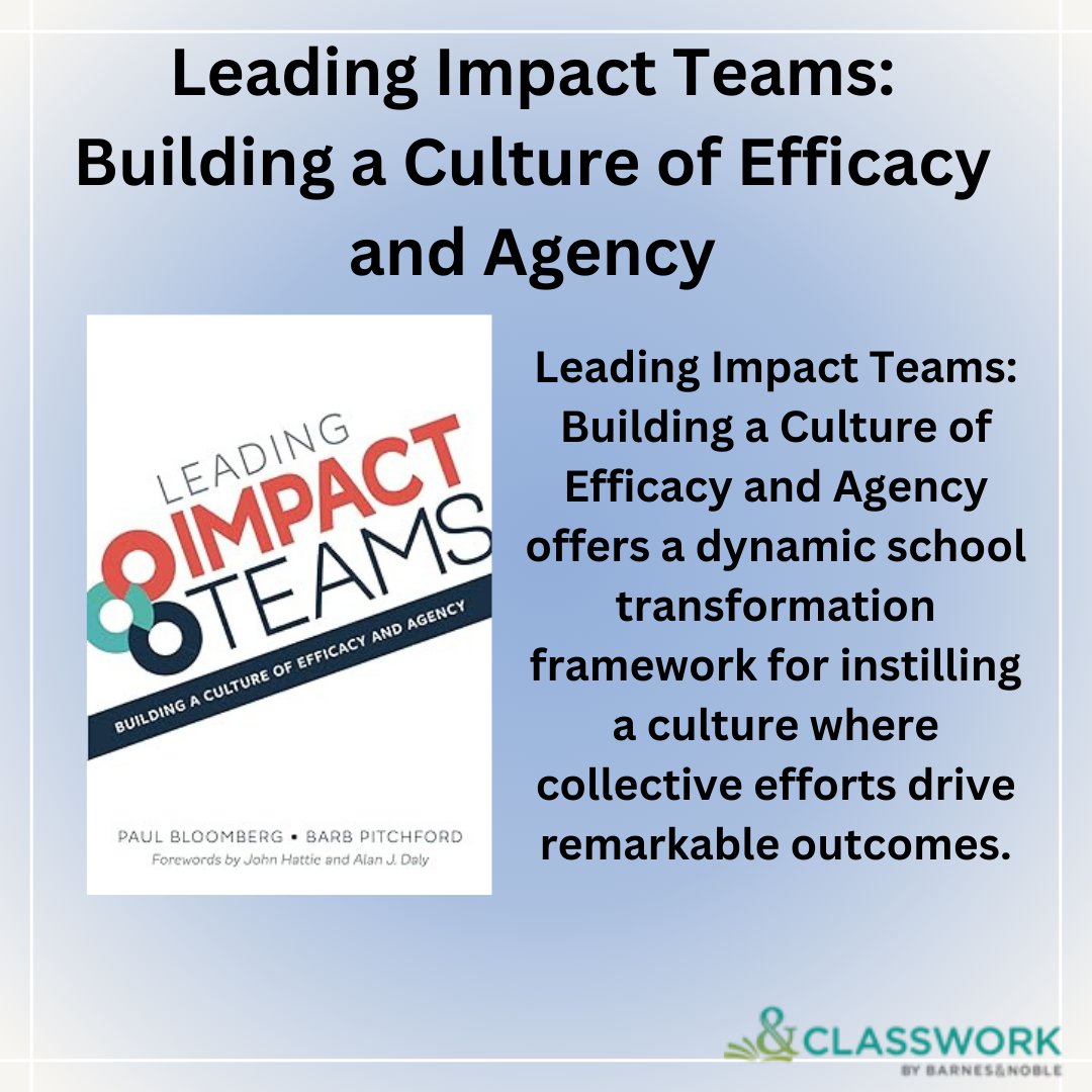 Happy #PDMonday! Leading Impact Teams is an easy-to-read, practical book includes case studies, videos, and tools that help build upon stakeholders' assets. Create conditions where innovation, creativity, and empathy thrive-and where students believe in their capacity to learn.