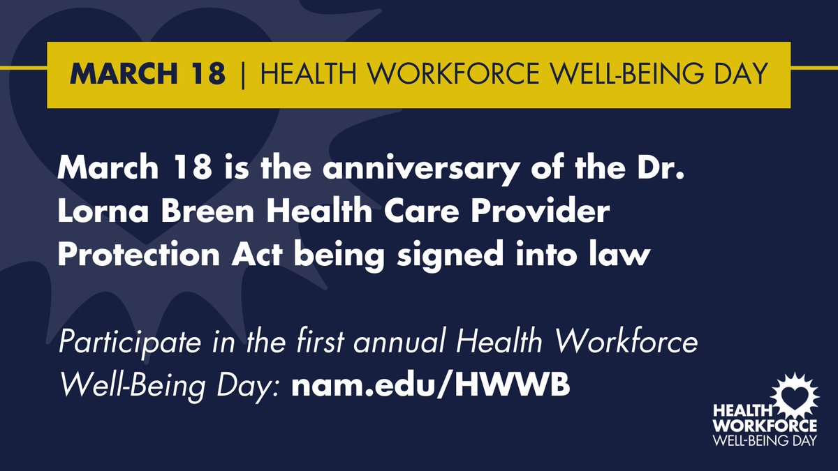 Creating a sustainable health system starts with a safe, fulfilled, and well health workforce. Learn more about solutions health care and other leaders can implement to improve #HealthWorkerWellBeing: nam.edu/HWWBDay #HWWBDay