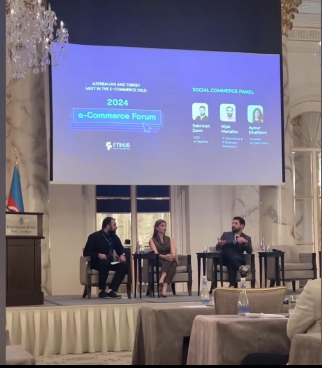 Azerbaycan &amp; Türkiye E-Ticaret Forum 2024 Etkinliğimizdeki Sosyal Ticaret  Panelinde Sayın Nijat Manafov moderatörlüğünde  , Dably Baku Kurucusu Sayın Aynur Khalilova  ve Paymes CEO'su Sabrican Zaim bilgilerini değerli katılımcılar ile paylaştı.