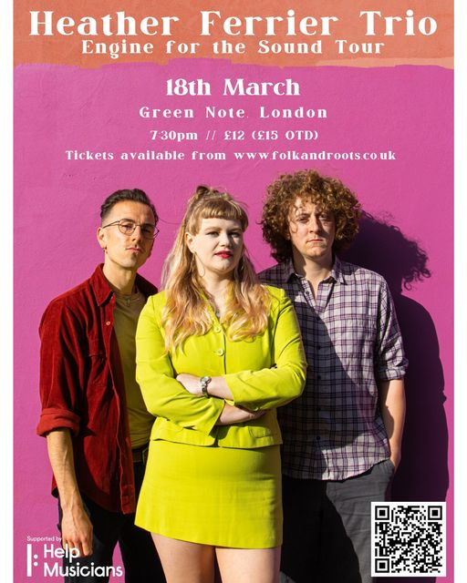 On Monday 18th March The Heather Ferrier Trio perform @GreenNote #camden #London adv tickets £12 (or £15 on the night) - folkandroots.co.uk/heather-ferrie… With captivating musicianship and a sound that is unapologetically her own, Heather Ferrier is a force to be reckoned with.