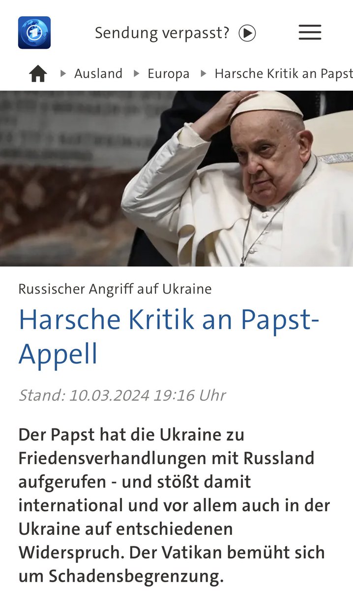 Papst jetzt gesichert rechtsextrem 

#kapitulation #tagesschau
