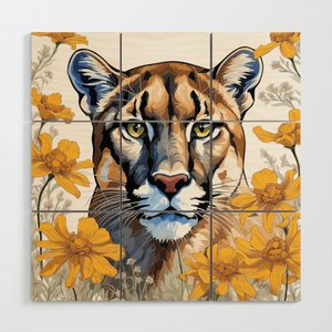 A Florida Panther Surrounded By A Coreopsis Flower Border #ThrowPillow #taiche #society6 #taiche #NationalFloridaDay #January25th #floridaday #roadtripusa #roadtrip #travel #travelwear #usa📷 #roadtrippin #travelusa #usatravel #usaroadtrip #america society6.com/product/a-flor…