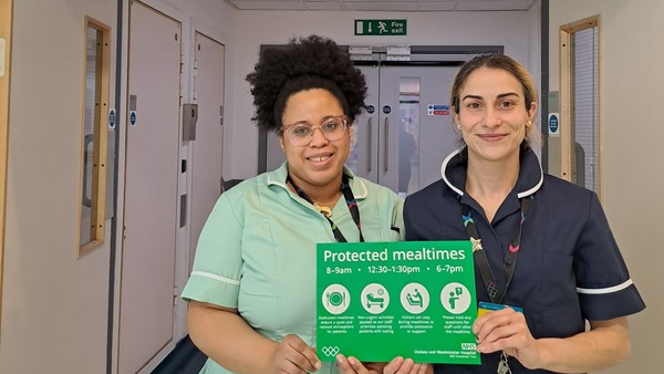 Following a successful launch at West Middlesex Hospital, protected mealtimes will also roll out at the Chelsea site from today. Protected mealtimes will help create a quiet, relaxed atmosphere for inpatients to enjoy their meals and to enable staff to provide nutrition support.