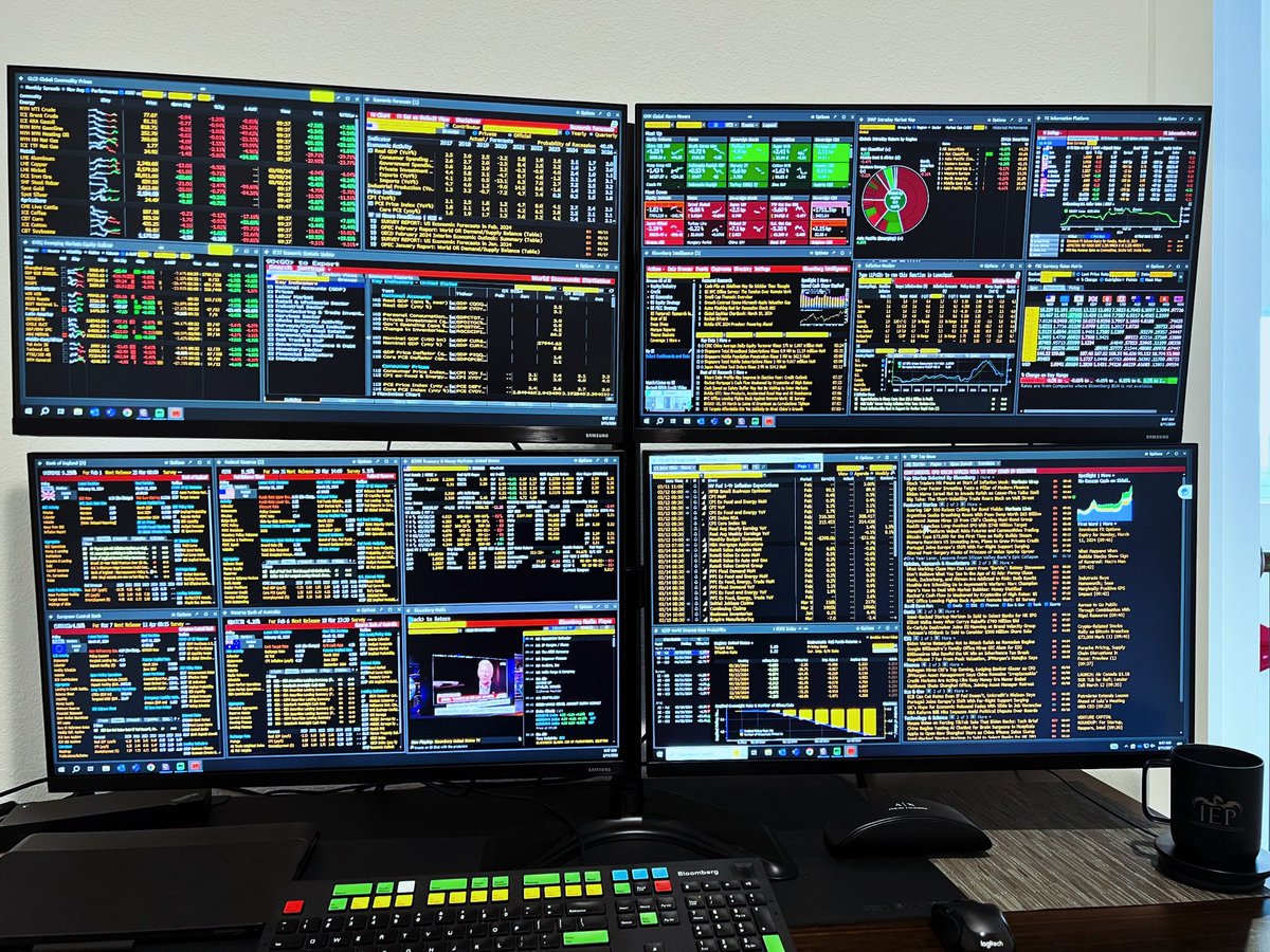 My view on the world each day is informed by my Bloomberg terminal dashboard which helps me put forward a view on economics, financial markets, policy & politics. I have a custom built dashboard that I utilize during times of banking & financial stress that I built in the run up