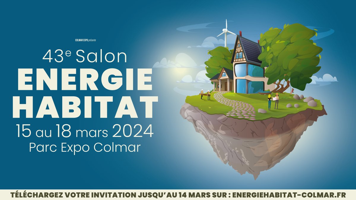 SALON ENERGIE HABITAT 
📅 du 15 au 18 mars 2024 
Au programme : RDV gratuit avec nos experts, conférences, animations pour les enfants..
Toutes les infos sur : energiehabitat-colmar.com
#colmar #colmarexpo #alsace #energie #habitat #construction #renovation #isolation #chantier