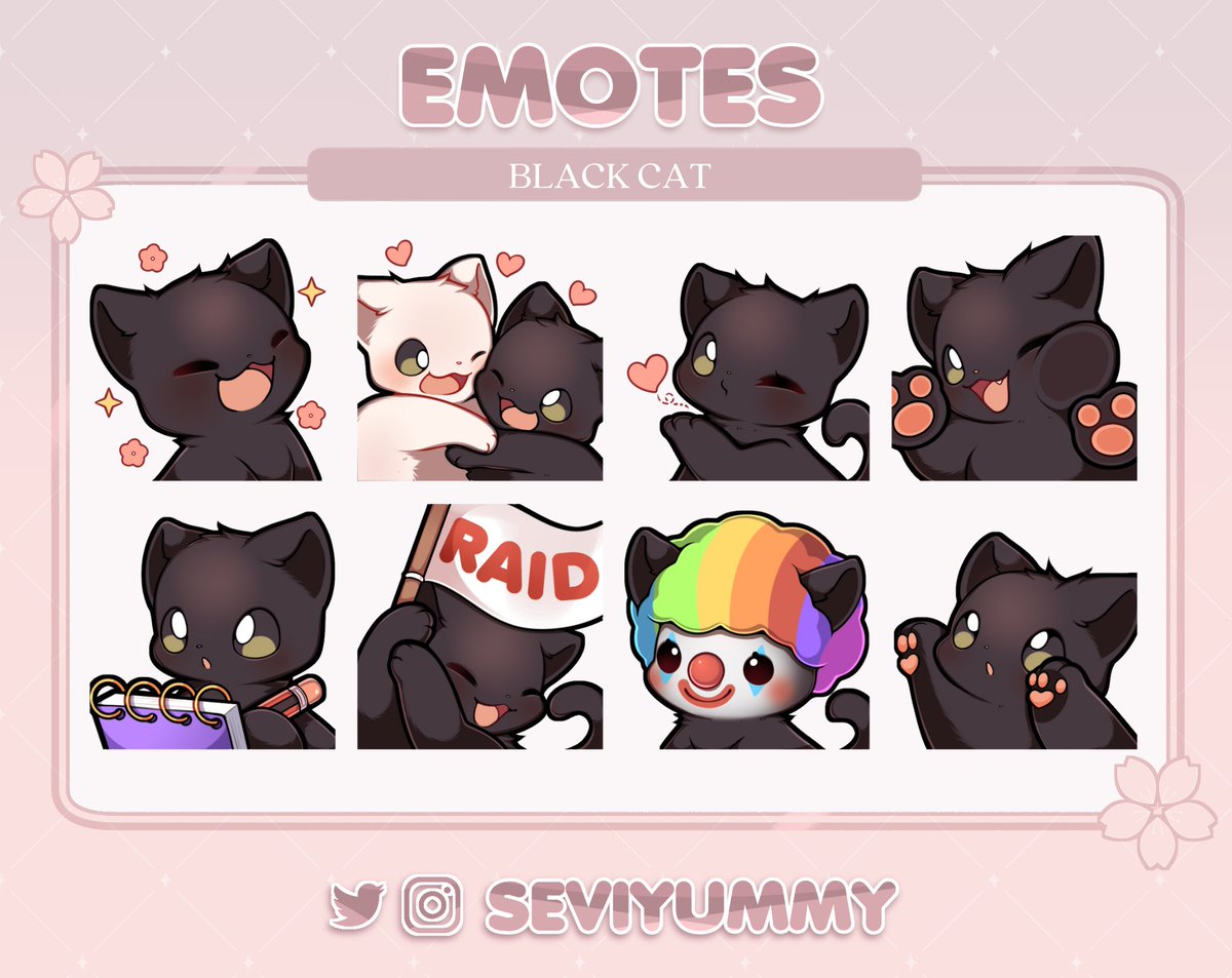 SeviYummy's tweet image. ✨Pay To Use Emotes✨
🌸 $10 each set 🌸
You can find these and more on my Etsy and Ko-Fi!
etsy.com/shop/SeviYummy ko-fi.com/seviyummy/shop