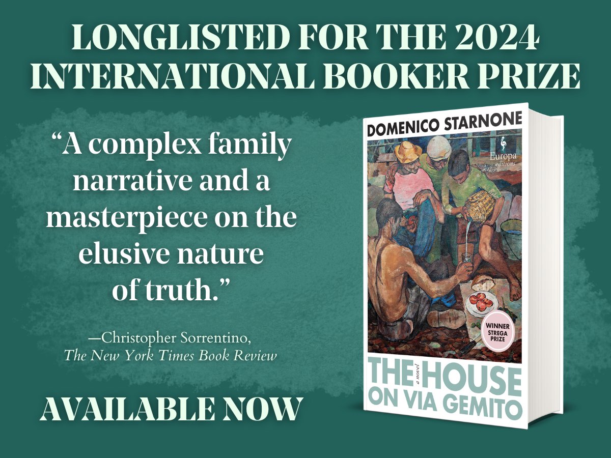 THE HOUSE ON VIA GEMITO has been longlisted for the International Booker Prize! ✨ Huge congratulations to author Domenico Starnone & translator @oonaghstransky, and to all longlisted authors & translators! #InternationalBooker2024 @TheBookerPrizes thebookerprizes.com/the-booker-lib…