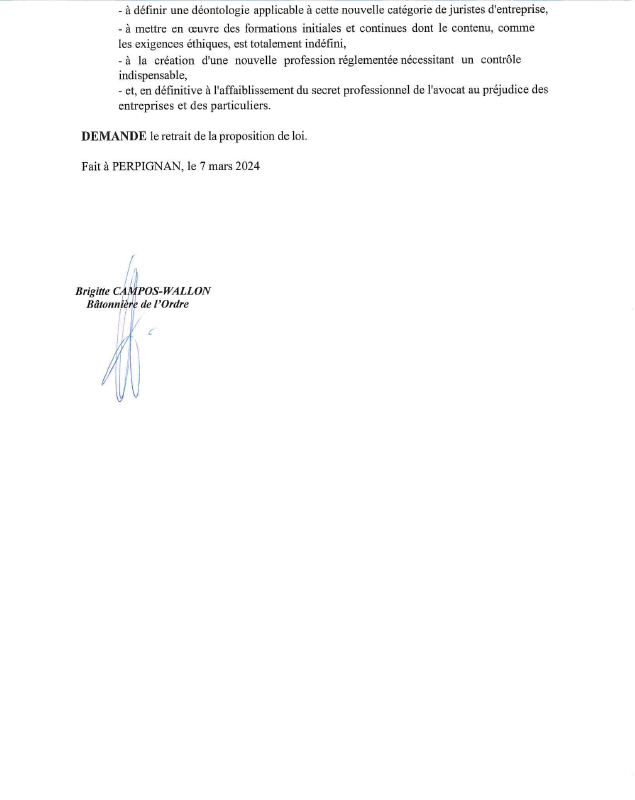 Les barreaux membres de la Conférence unis contre la proposition de loi sur la confidentialité des consultations juridiques des juristes d'entreprise.   
Merci au barreau des Pyrénées Orientales qui soutient la <a href="/Conf_Batonniers/">ConférenceBâtonniers</a> et le @CNB dans leur opposition.   
#ToujoursNON